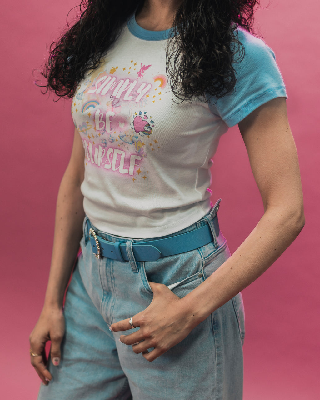 🌸✨ Simply Be Yourself 🌸✨ Women’s micro rib raglan baby tee -DIVINE DONIA-
