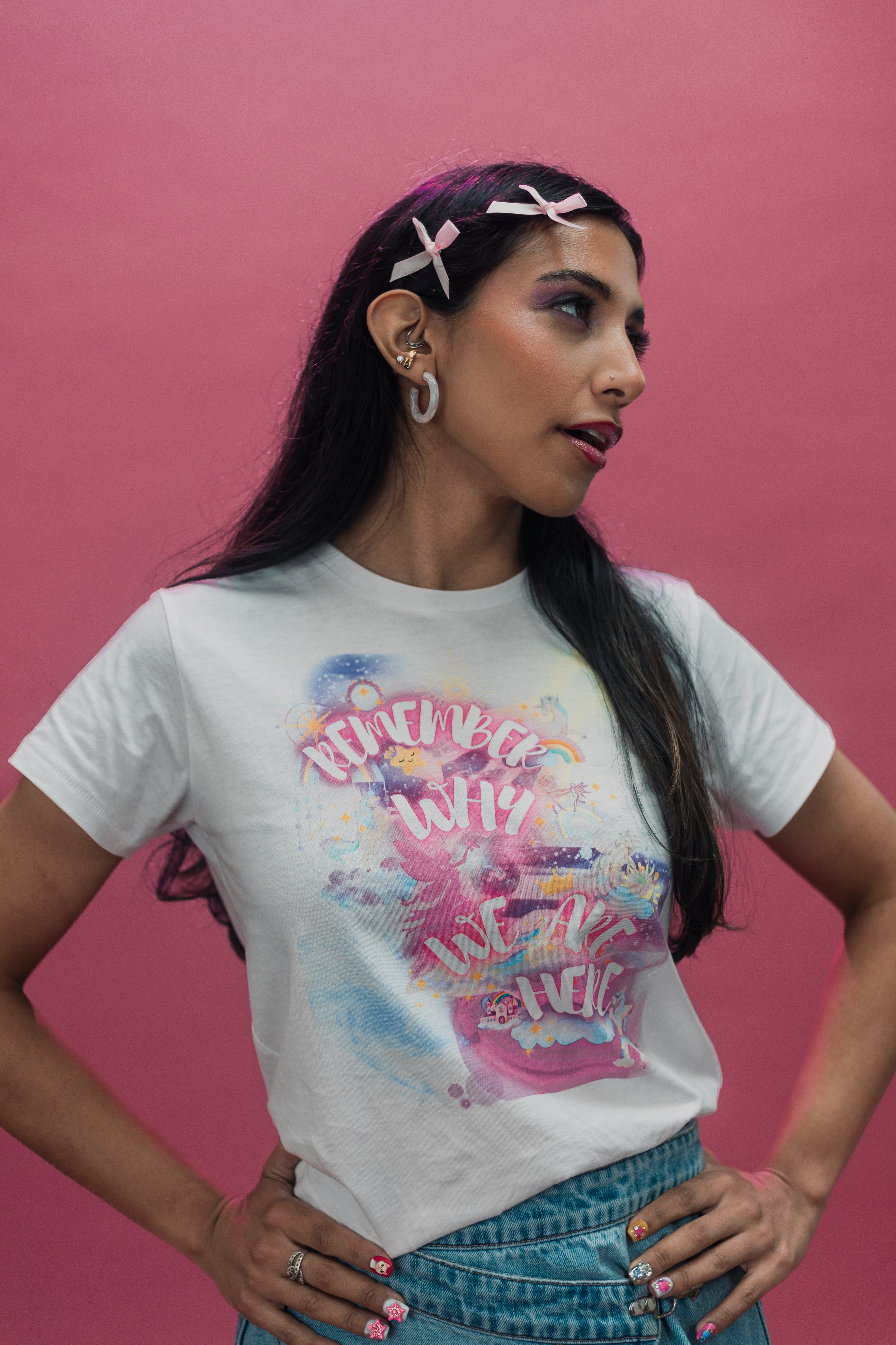 REMEMBER WHY WE ARE HERE🌸✨Women’s high-waisted t-shirt🌸✨-DIVINE DONIA-