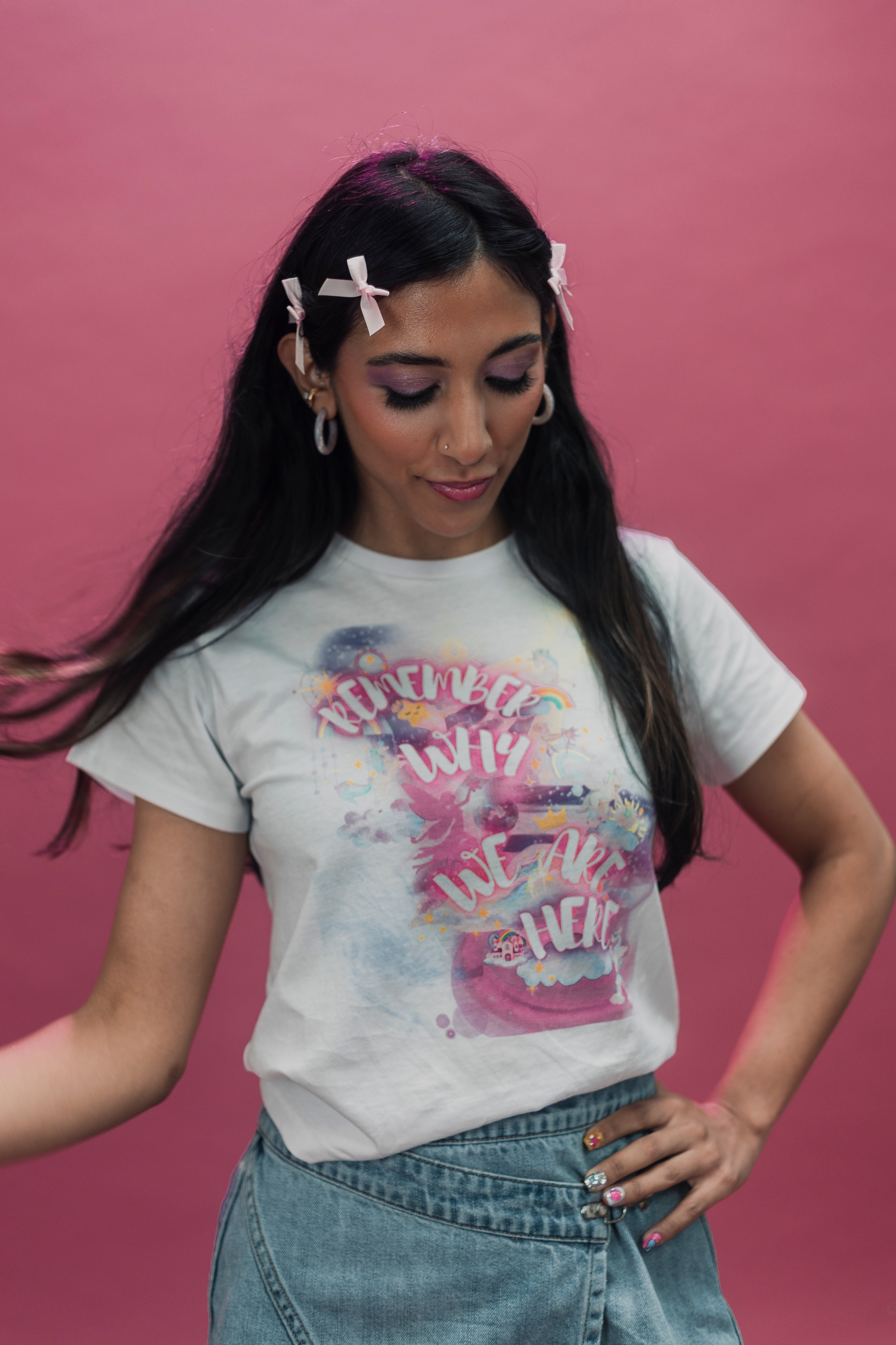 REMEMBER WHY WE ARE HERE🌸✨Women’s high-waisted t-shirt🌸✨-DIVINE DONIA-