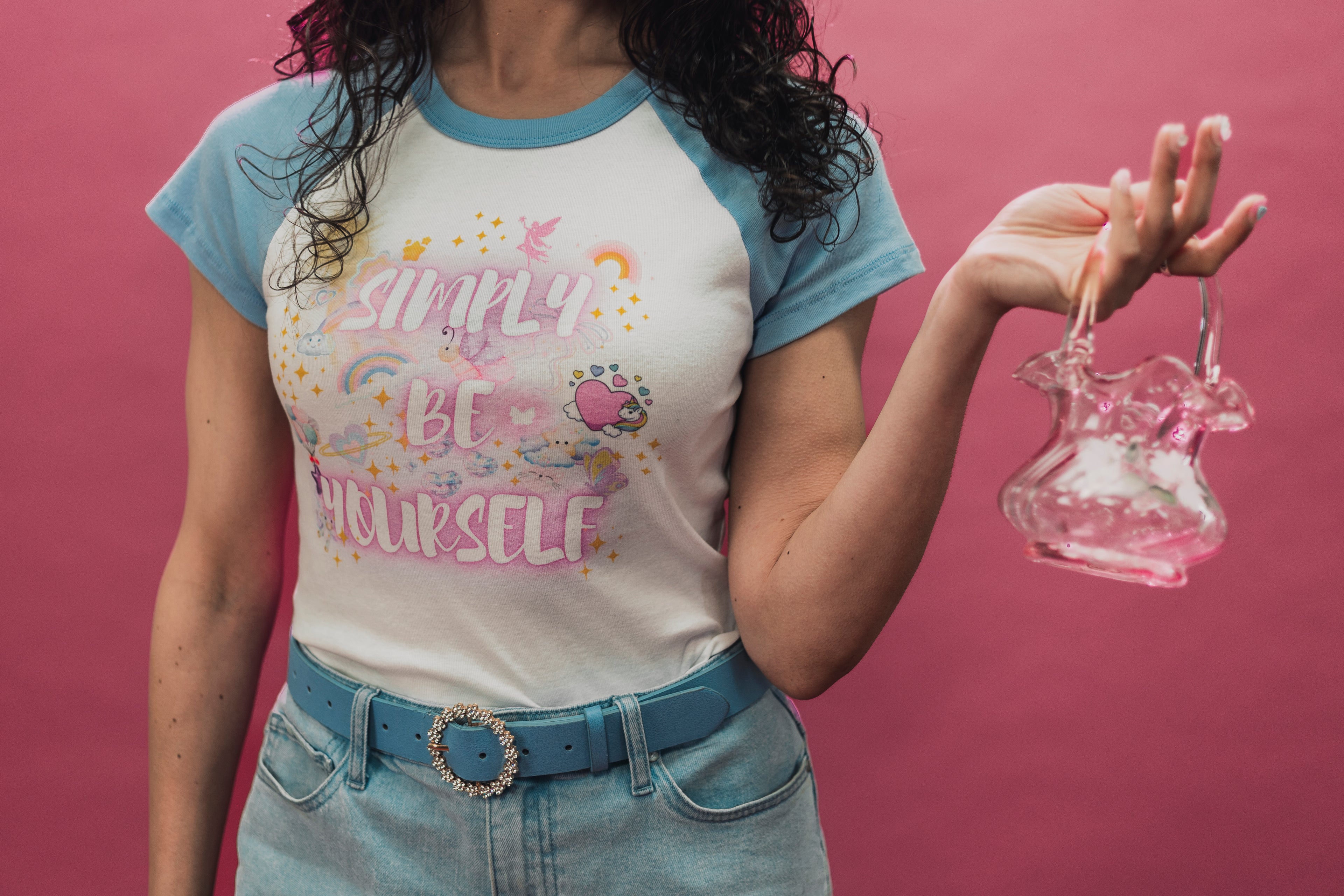 Simply be yourself - micro rib raglan baby tee
