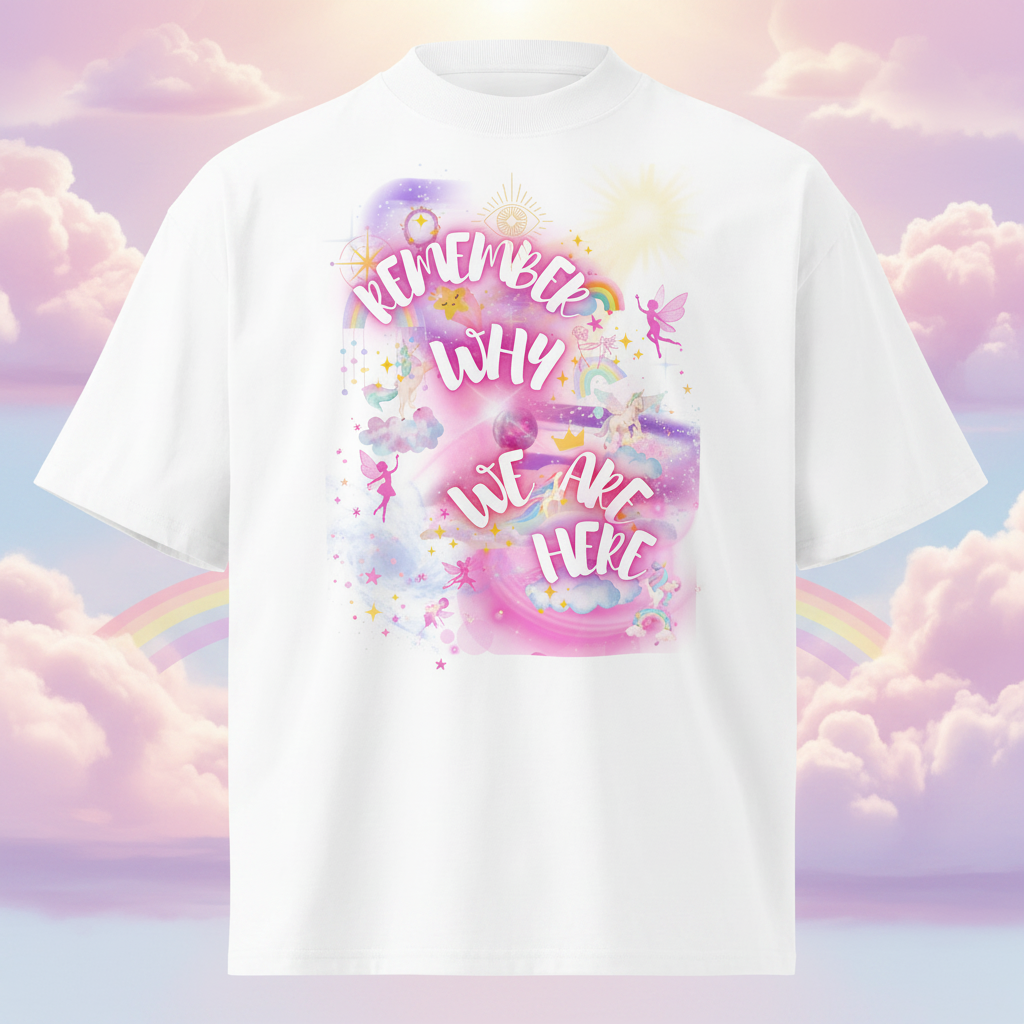 Remember Why We Are Here Oversized Tee - No Unicorns Background