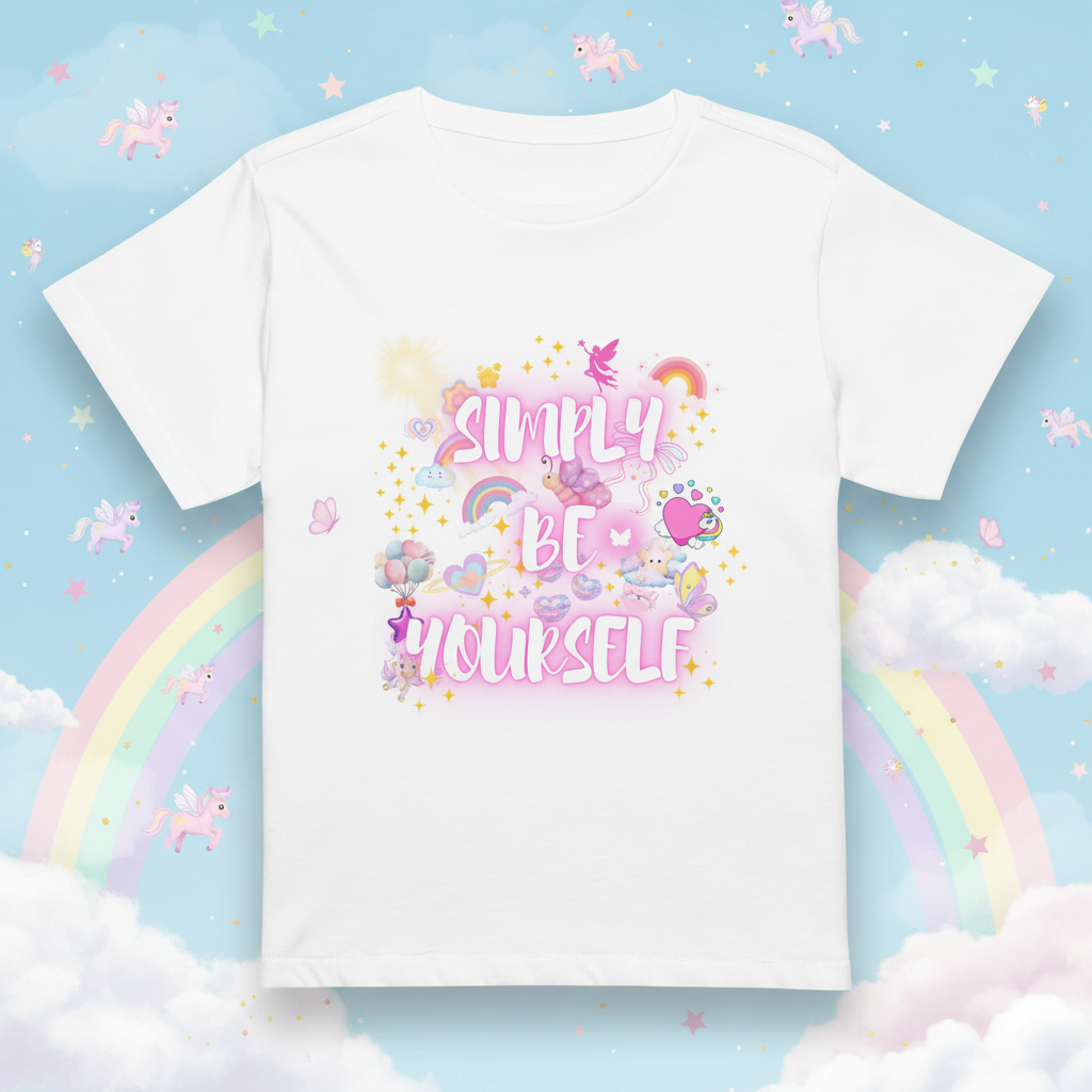 Simply Be Yourself - Baby Blue Sky Ponies Background