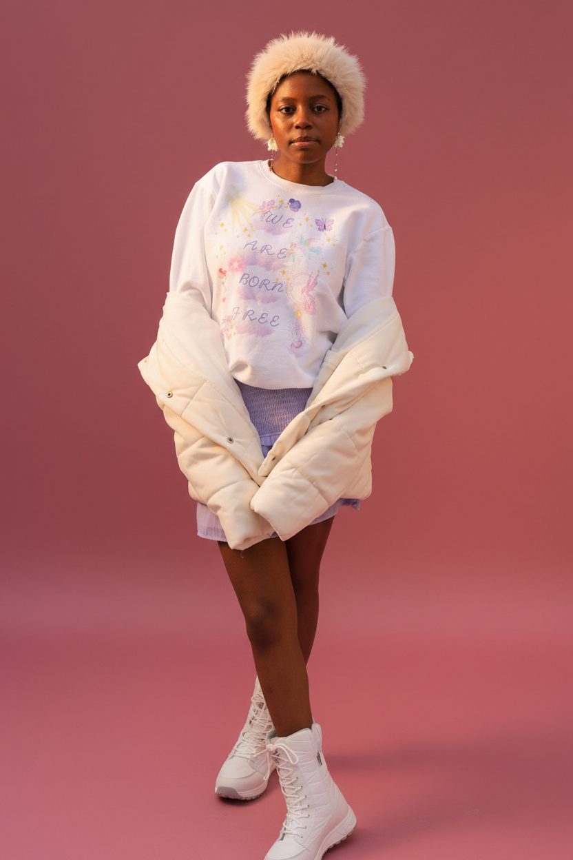 We Are Born Free - Zoomed Deep Pink Studio Edit
