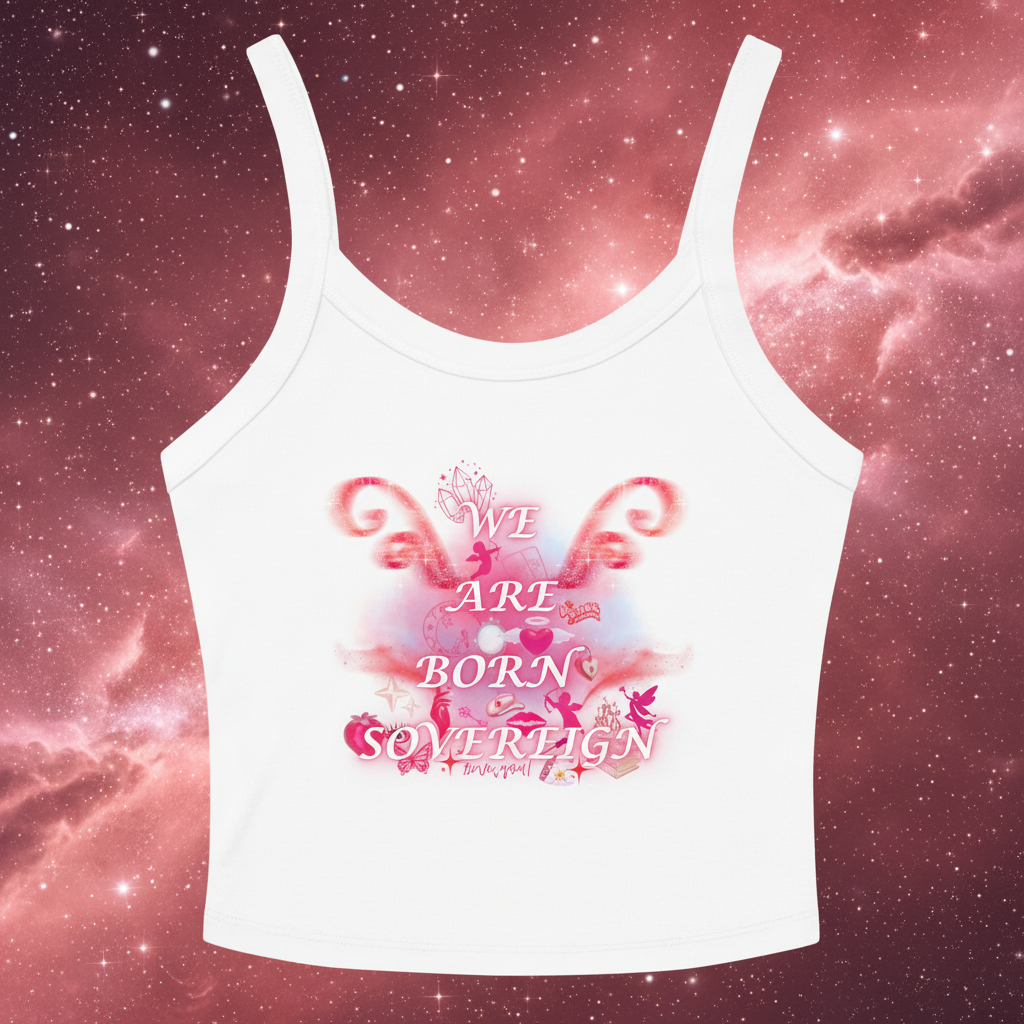 We Are Born Sovereign Tank – Cosmic Pink Stardust Universe Background