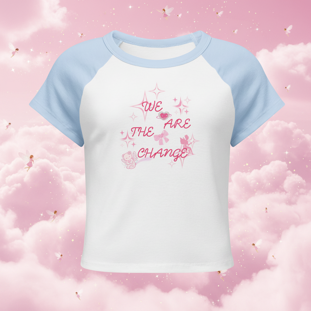 We Are The Change Raglan - Whimsical Background